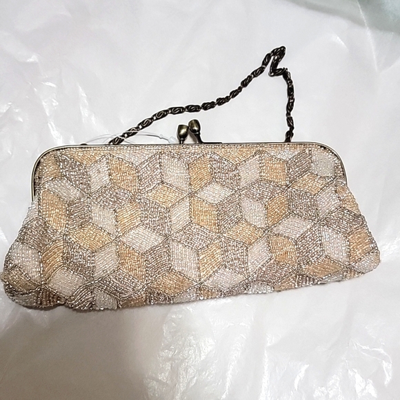 Nwt Moni Couture Evening Bag Purse  Clutch Vintage Brand Seed Beaded Embellished - Picture 1 of 6
